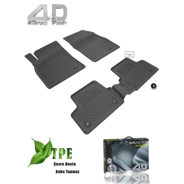 SAHLER 4D премиум гумени патосници комплет 4 парчиња – водоотпорни и анти-лизгачки патосници за автомобил