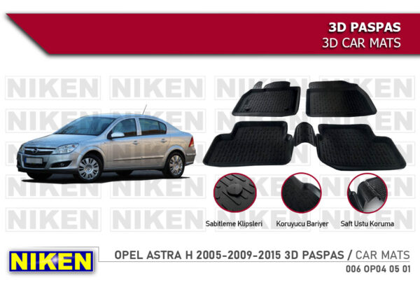 NIKEN 3D Типски Патосници OPEL ASTRA H