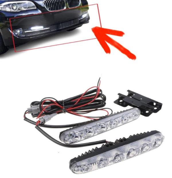 2 Pcs 8 LED Daytime Running Light DRL Daylight Fog Lamp Day Lights Universal