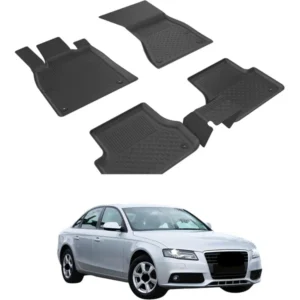 Комплет SAHLER 4D гумени патосници за Audi A4, водоотпорни и анти-лизгачки, совршено прилагодени на моделот за целосна заштита на подот.